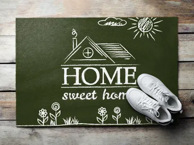 Produktbild von Fußmatte Aussen - Schuhmatte Haustür- Schmutzfangmatte Türvorleger - Outdoor Teppich Schmutzfänger - 60x40 cm - Süßes Zuhause