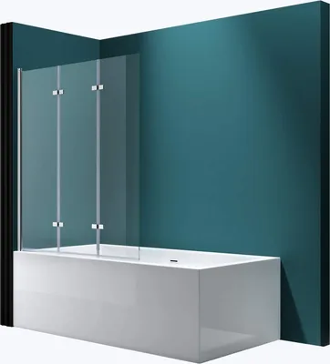 Produktbild von Mai & Mai Duschwand für Badewanne Badewannen-Aufsatz 130x140cm Duschwand Badewanne Links Badewannenfaltwand Klarglas 6mm ESG-Glas Nano-Versiegelung C116L