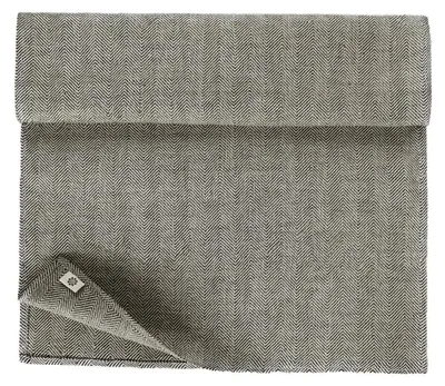Produktbild von Luxe Leinen Tischläufer - Beige/Schwarz 47 x 270 cm