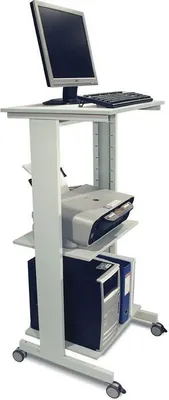 Produktbild von PC-Arbeitstisch H1180xB600xT500mm lichtgrau, RAL 7035 fahrbar