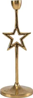 Produktbild von Kerzenständer Stern - Aluminium - Gold-Finish - 28cm hoch