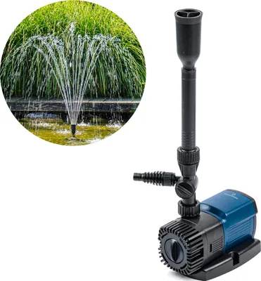 Produktbild von BluFlow Control - Regelbare Teichpumpe - Mit Springbrunnenset - Springbrunnenpumpe - Filterpumpe - 3.800 Liter pro Stunde - 25 Watt