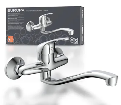Produktbild von eisl Wand-Spültischarmatur EUROPA, Küchenarmatur für Wandmontage Chrom