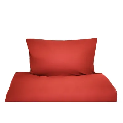 Obrázok produktu pre Jednofarebné súpravy posteľnej bielizne na jednolôžko a manželskú posteľ, 100 % bavlna červená 155x220 cm