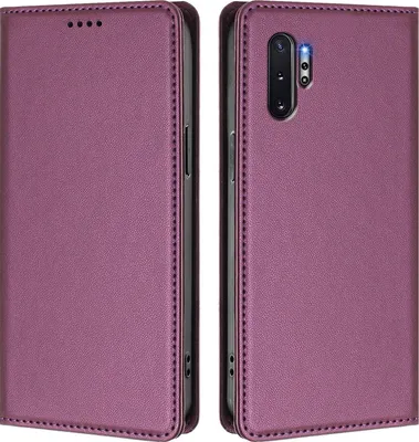 Image de Etui en cuir pour Samsung Galaxy Note 10+/Note 10 Plus 5G, étui magnétique en cuirPolyuréthaneavec support Violet