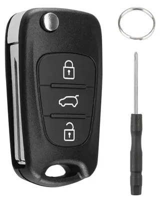 Immagine prodotto di Custodia per chiave di ricambio, compatibile con Hyundai i10, i20, i30, ix20, ix35, Kia Ceed, Soul, Sportage, Venga, con 3 tasti