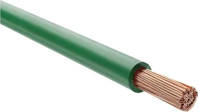 Produktbild von HELU KABEL (H)07V-K - (X07V-K) 1X6mm² GN (grün) Einzelader PVC grün AD 5,3mm Nennspannung Uo/U 450V/750V - 1 Meter