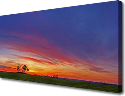 Produktbild von Tulup Leinwand-Bilder 100x50 Wandbild Canvas Kunstdruck Landschaft Feld Bäume Natur