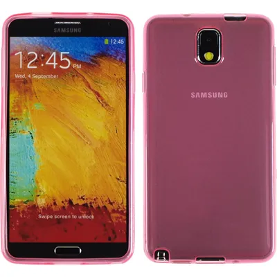 Produktbild von PhoneNatic Case kompatibel mit Samsung Galaxy Note 3 - rosa Silikon Hülle transparent + 2 Schutzfolien