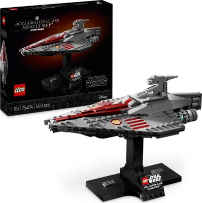 Produktbild von LEGO Star Wars 75404 Assault Ship der Acclamator-Klasse aus Angriff der Klonkrieger - Sternenschiff zum Sammeln, Bauen und Ausstellen - Fantasy Bauset - Geschenk für Erwachsene und jugendliche Fans