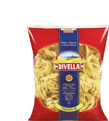 Obrázek produktu pro Divella 91 - Tagliatelle, Tagliatelle, Dlouhé těstoviny, 500 g, 6 min, 355 kcal, 1508 kJ