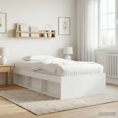 Immagine prodotto di Letto matrimoniale esclusivo con contenitore, bianco, 80 x 200 cm, realizzato in legno composito