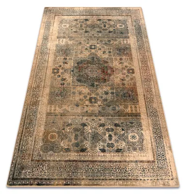 Image de Tapis en laine OMEGA MAMLUK Rosette vintage crème beige 100x150 cm