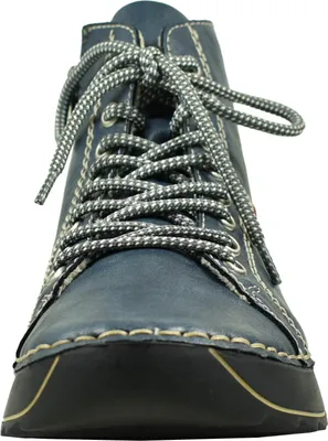 Produktbild von Rieker Damen Stiefelette mit Schnürung sportliches Design 71510, Größe:39 EU, Farbe:Blau
