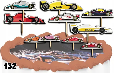 Produktbild von Cake Toppers Decoration Kit - Formula 1 F1 Cars 10Pcs.