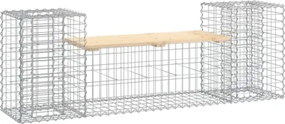 Immagine prodotto di vidaXL Panchina da giardino Gabion 183x41x60,5 cm in legno di pino massiccio