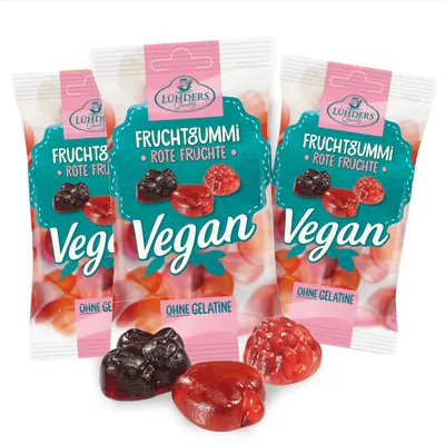 Produktbild von LÜHDERS - Rote Früchte Fruchtgummi, vegan (3er Set)