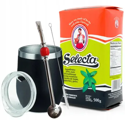 Zdjęcie produktu dla Zestaw Yerba Mate Selecta Miętowa + Matero i Bombilla - Na start!