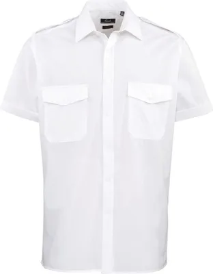 Immagine prodotto di Premier - Camicia pilota da uomo a maniche corte PC6721 (43,5cm) (Bianco)