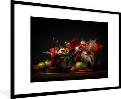 Produktbild von MuchoWow® Gerahmtes Poster Stillleben - Blumenstrauß - Farben 90x60 cm - Poster mit Schwarzem Bilderrahmen Wandposter Rahmen Foto Bilder - Wanddekoration - Fotos