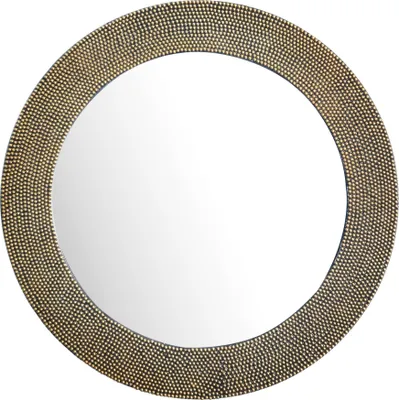 Zdjęcie produktu dla WOHNLING Lustro ścienne lustro do przedpokoju okrągłe metalowe 60 cm lustro wiszące lustro do przedpokoju