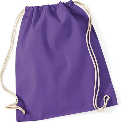 Produktbild von Westford Mill W110 | Baumwoll Gymsac / Turnbeutel | 37 x 46 cm - Farbe: Purple - Größe: 37 x 46 cm