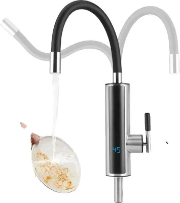 Produktbild von Heißwasserhahn, 3000W Leistung, 360° drehbares Design, schwarz