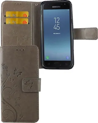 Zdjęcie produktu dla Pokrowiec ochronny w kwiaty na telefon komórkowy Samsung Galaxy J5 2017 szary