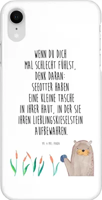 Produktbild von Mr. & Mrs. Panda Iphone XR Handyhülle Otter Stein - Weiß - Geschenk, Handy Case, Fun Facts, Witzige Fakten, Seeotter, Pflanzen, Premium Kunststoff