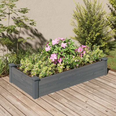 Produktbild von Hochbeet mit Einsatz Grau 120x60x25 cm Massivholz Tanne , Gabionen Design 2024