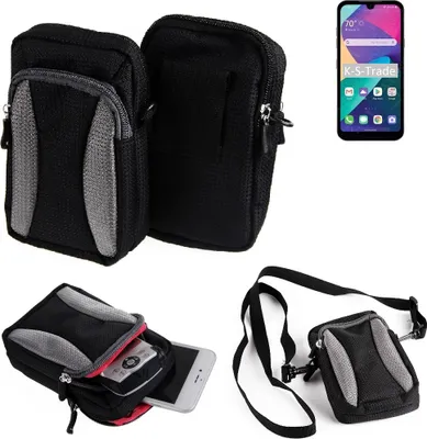 Produktbild von K-S-Trade Holster Schutz Hülle kompatibel mit LG Electronics Phoenix 5 Handy Hülle Gürteltasche Umhängetasche mit Zusatzfach schwarz