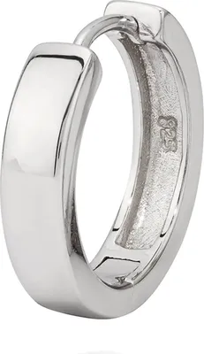 Produktbild von Einzel klassische Klappcreole 925 Silber vierkante Creole 18mm zeitlose Ohrringe