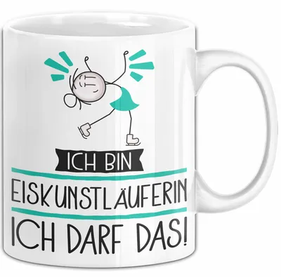 Produktbild von Geschenk für Eiskunstläuferin Tasse Lustige Geschenkidee Geburtstag Ich Bin Eiskunstläuferin Ich Darf Das (Weiß)