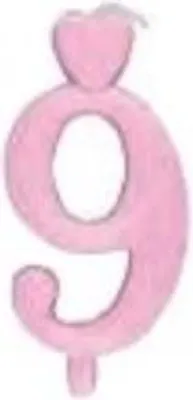 Immagine prodotto di Numero 9 Cuore Candela per torta rosa