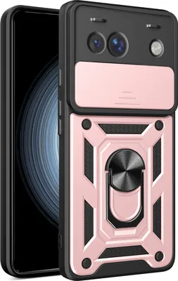 Produktbild von Hülle für Google Pixel 9 /Pixel 9 Pro Magnetische Ring Ständer Halter Dia Kameraschutz TPU Bumper Silikon Schutzhülle Rosa
