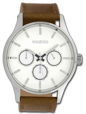 Obrázok produktu pre Hodinky Oozoo pre pánov, hnedý kožený remienok, quartzový mechanizmus, analógový displej, model D3UOC10045