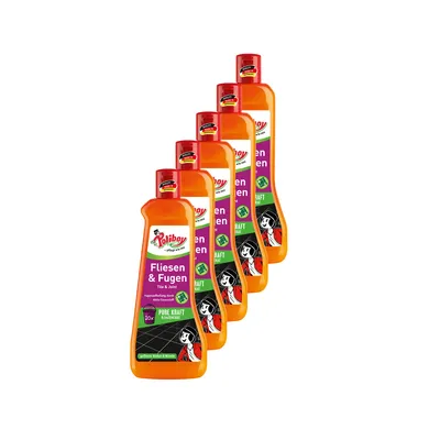 Produktbild von Poliboy Fliesen & Fugen Konzentrat 5er Set - 5L, Inhalt jeweils 500ml - intensive Fugenreinigung, streifenfreier Glanz