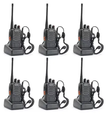 Immagine prodotto di Set composto da 6 radio portatili Baofeng BF-888S da 5W e 6 cuffie