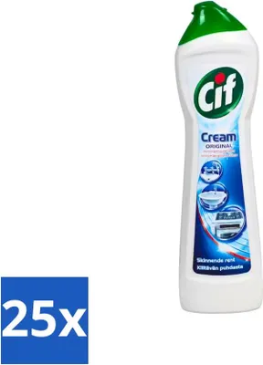 Produktbild von Cif - Schleifmittel - Creme Original - Entfernt 100 % Schmutz - 500 ml - Vorteilspack - 25 Stücke