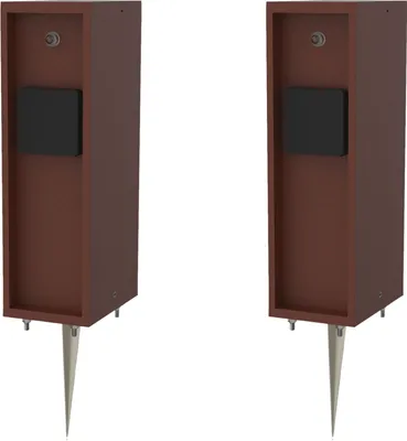 Produktbild von Novatool 2x Steckdosensäule 3-fach außen Braun Edelstahl eckig IP44 mit Erdspieß mit Dämmerungssensor Steckdose Aussen Gartensteckdose Outdoor Steckdosensäule Garten Steckdosenturm (Elektro)