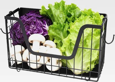 Produktbild von Magnet Regal Kühlschrank Magnetkorb aus Metall für Obst, Gemüse, Kartoffeln & Zwiebeln Platzsparender Aufbewahrungskorb ohne Bohren Küchenorganizer für Kühlschrank, Vorratsraum & Büro