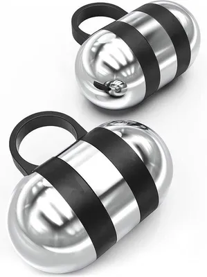 Immagine prodotto di Set di manubri in acciaio con anello antiscivolo in silicone per le dita - per allenamenti cardio e fitness - da donna e da uomo - 05 kg, 07 kg, 2 lbs.