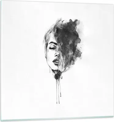 Produktbild von Bilder auf glas - Einteilig - Frau Gesicht Abstraktion - 40x40cm - Glasbilder - Wandbilder - Bilder - zum Aufhängen bereit - Wanddekoration aus Glas - Glas Bilder - Wandbild auf Glas - GAC40x40-4934