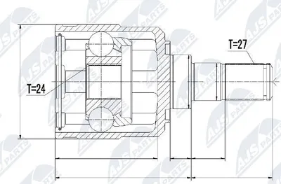 Produktbild von NTY Gelenksatz Antriebswelle Vorne Links Vorne Rechts Getriebeseitig für HYUNDAI ix35 (LM, EL, ELH) NPW-KA-328