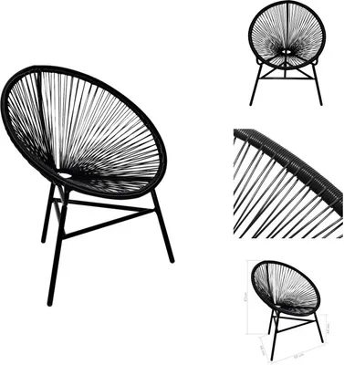 Obrázok produktu pre vidaXL Záhradné kreslo Moon Chair Poly Rattan Black - Záhradné stoličky