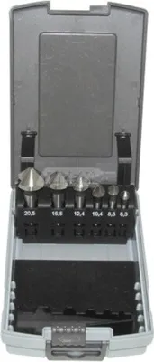 Produktbild von HSS Kegelsenkerset 6-tlg. Ø 6,3-20,5 mm, 3 Schneiden, DIN 335 C