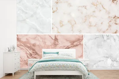 Produktbild von MuchoWow® Fototapete für Wohnzimmer oder Schlafzimmer Wandtapete Vinyl Motivtapete Marmor - Rose - Luxus - 360x240 cm - Vinyl-Tapete