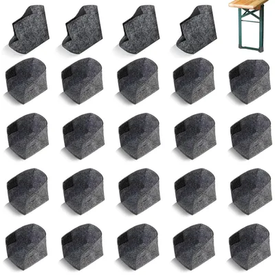 24er Set Filz-Bodenschutz für Biertischgarnituren, 3,5x6x6 cm