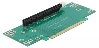 Zdjęcie produktu dla DeLOCK Karta rozszerzeń PCI Express x16 do x16 wsuwana z lewej strony - Wysokość gniazda 53,9 mm, PCIe, PCIe, Zielony, Torebka foliowa