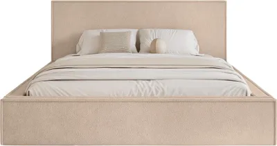 Produktbild von FEDVE Polsterbett MENDOCINO LIGHT aus Chenille-Stoff 200x200 cm, Sandbraun